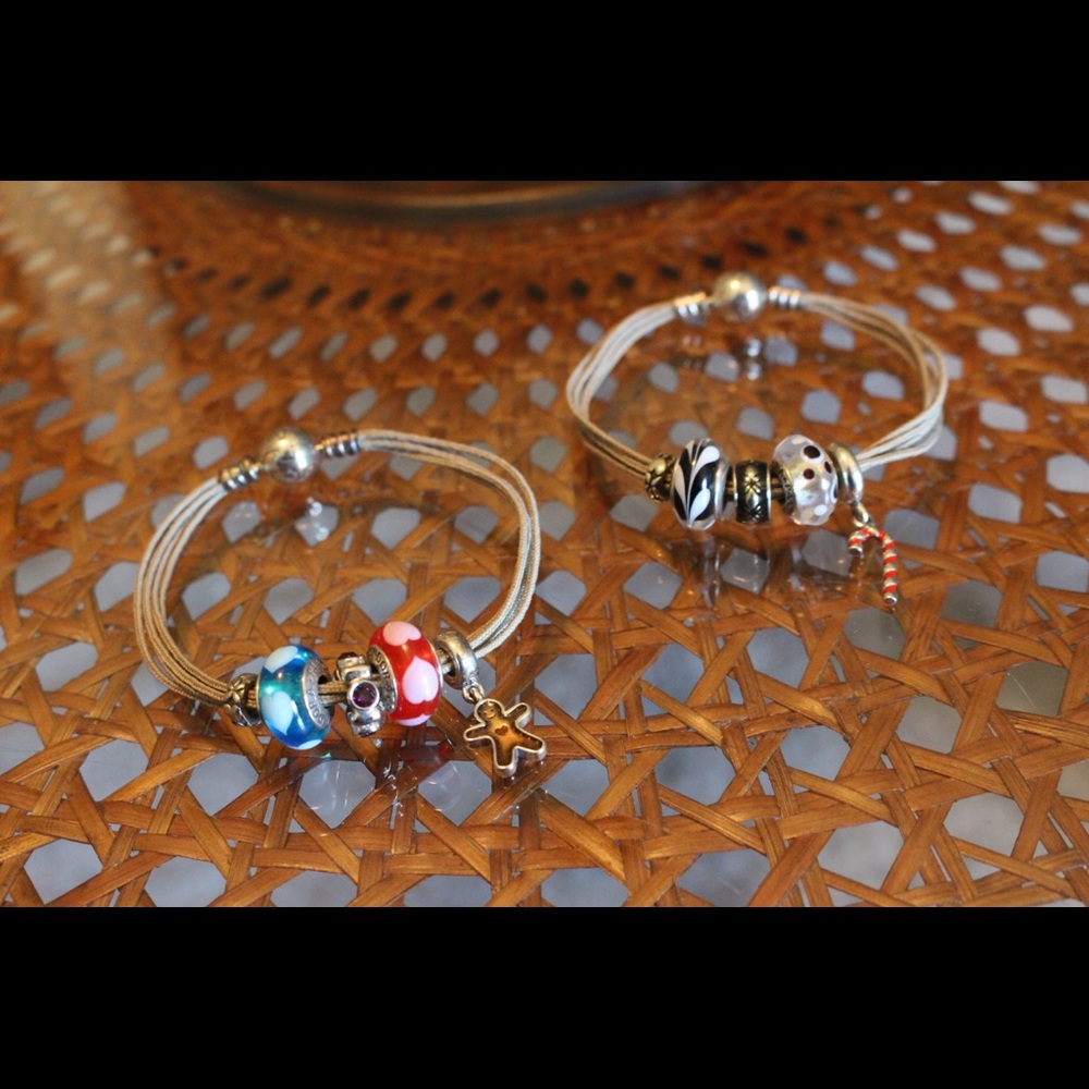 Bundle of TWO Pandora Bracelets w/ holiday charms